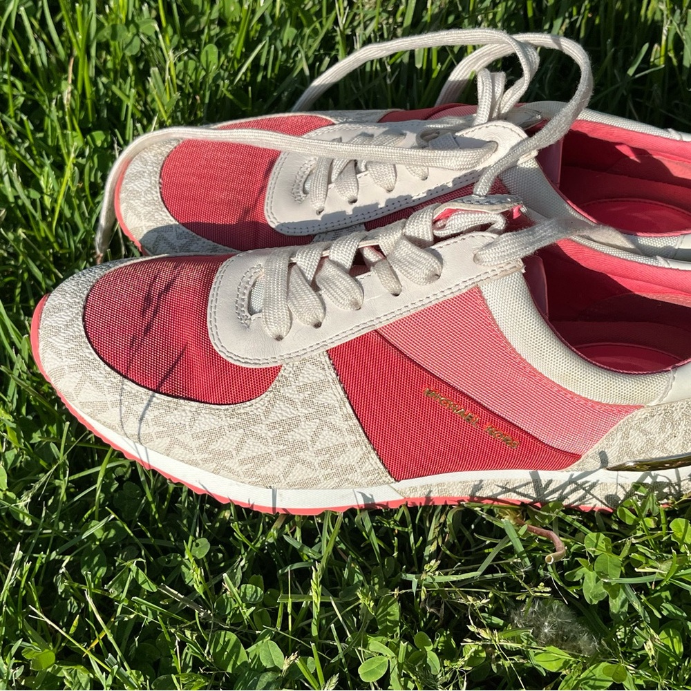 Michael Kors Red and Cream Retro Sneakers